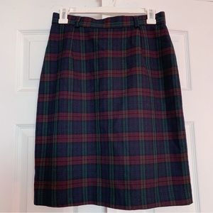 Vintage plaid tartan pencil skirt
